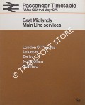 Passenger Timetable East Midlands Main Line Services - London St Pancras, Leicester, Derby, Nottingham, Sheffield, 6 May 1974 to 4 May 1975 by British Railways